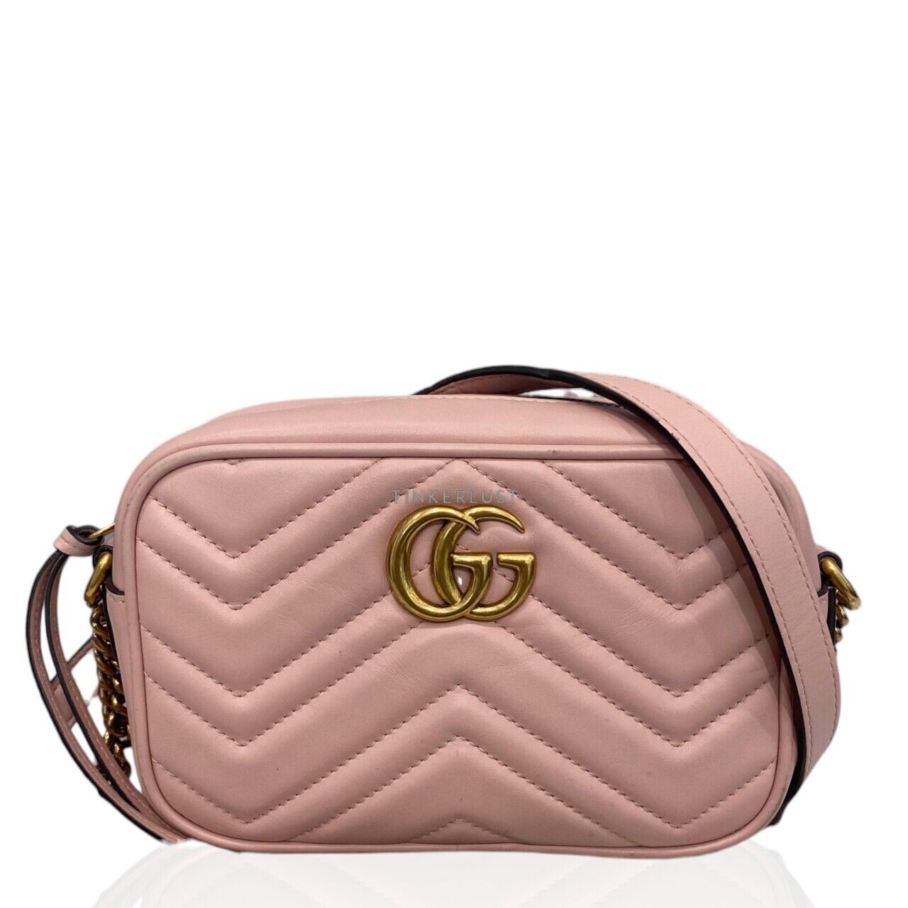 tas sling bag Gucci Mini Marmont Camera Bag Pink Pastel GHW Sling Bag Tinkerlust